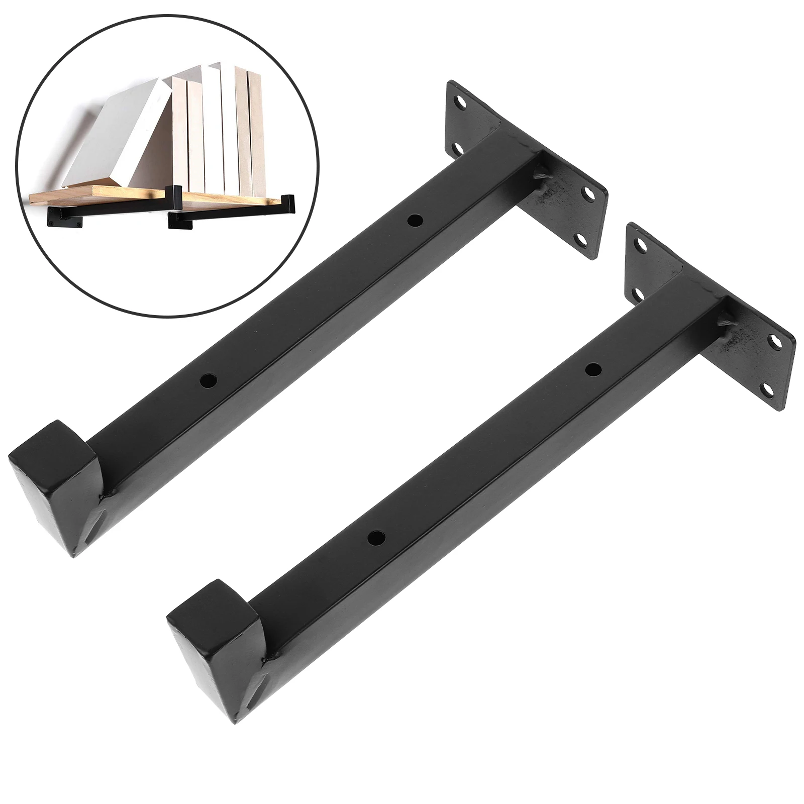 

2pcs Heavy Duty Floating Mounted Thick Metal For Diy Shelves Durable Wall Shelf Support Brackets Living Room Bedroom Study