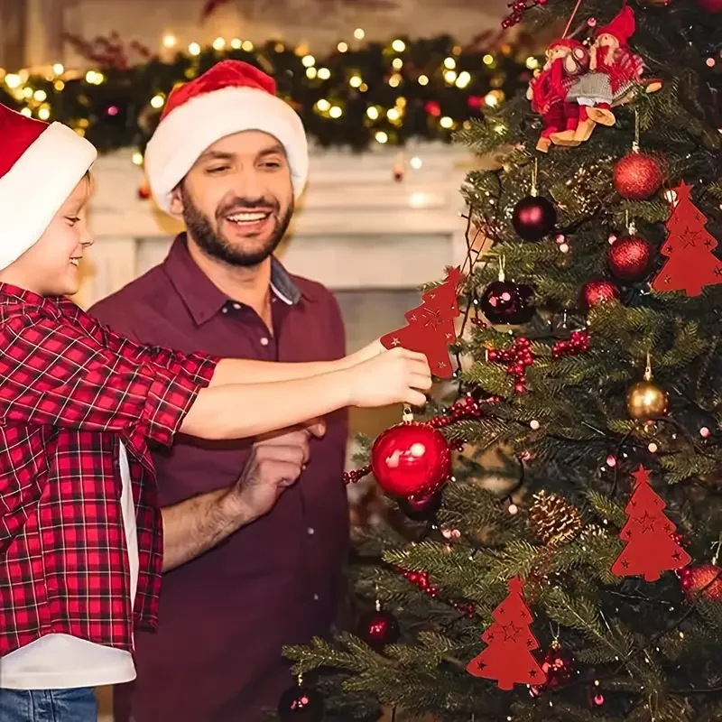 

12pcs Christmas Tree Cutlery Holder Holiday Decoration Storage Cutlery Holder Stable Clean Christmas Table Setting Decoration