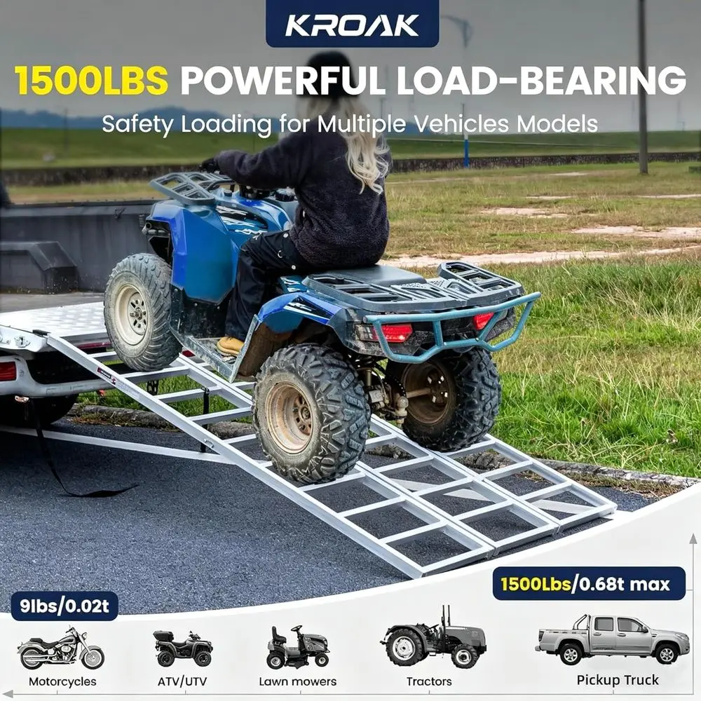 6.4m x 4.5m Heavy-Duty Loading Straps for Trucks, Trailers, ATVs, Motorcycles, and Lawn Mowers, Max 1500lbs Capacity
