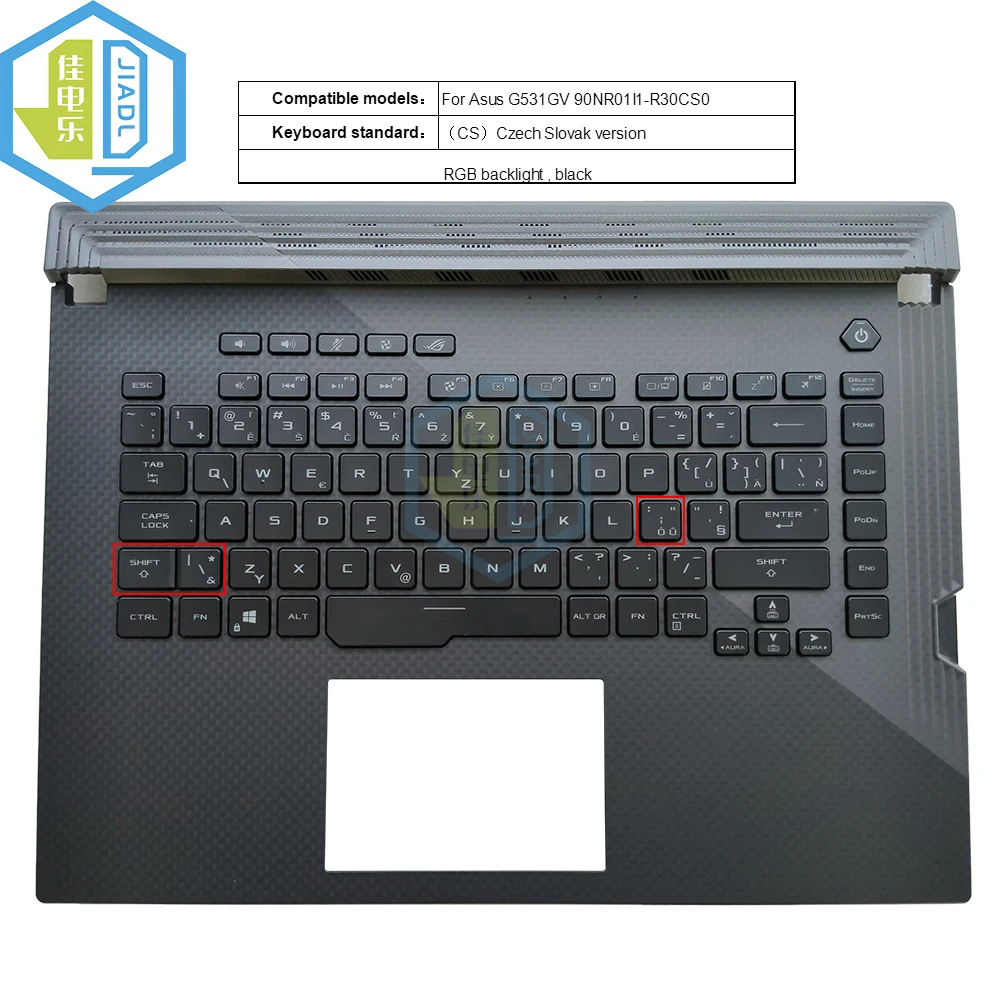 

New UK UA PO FR GR GK CS BE RGB Pre-key backlight laptop keyboard Topcase Palmrest For Asus G531GV Laptop Keyboards C Shell