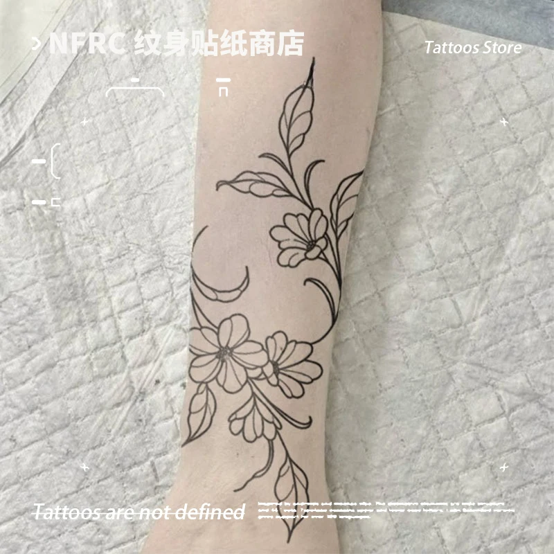 

Bohemian Wreath Herbal Juice Tattoo Stickers For Women Men, Arm Waterproof Temporary Tattoo Body Fake Tattoo Charm Gift New 2025