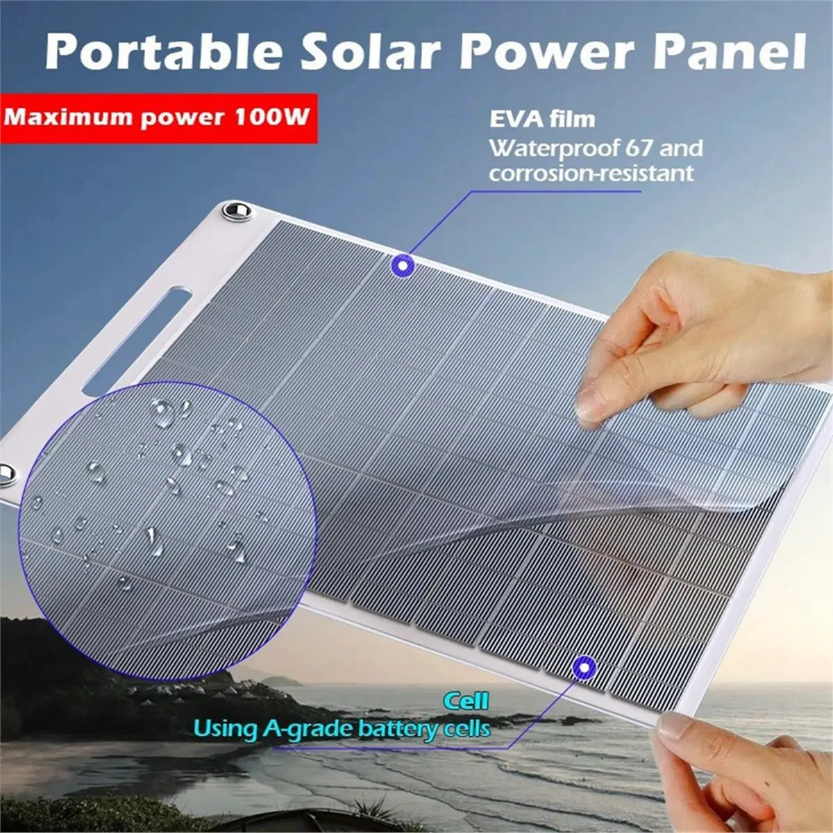 【CYBER MONDAY】14W 5V Portable Solar Panel with USB Output Fast & Charge for Phone, Power Bank Outdoor Camping, Home, RV, Emergen