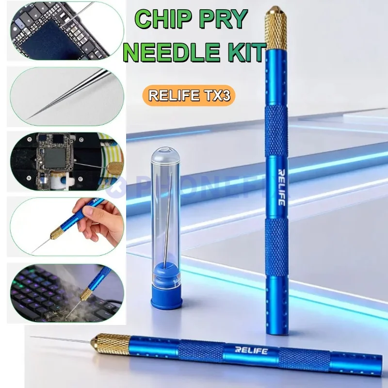 

RELIFE TX3 набор для удаления чипов припоя для материнской платы электроники IC чипы процессора жесткий диск подъемный разделительный ремонтный комплект игл