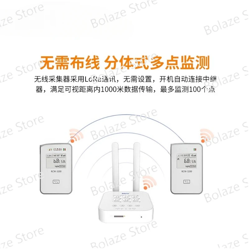 RCW-3000 medium and large workshop cold storage temperature and humidity recorder RCW-3200 remote monitoring alarm