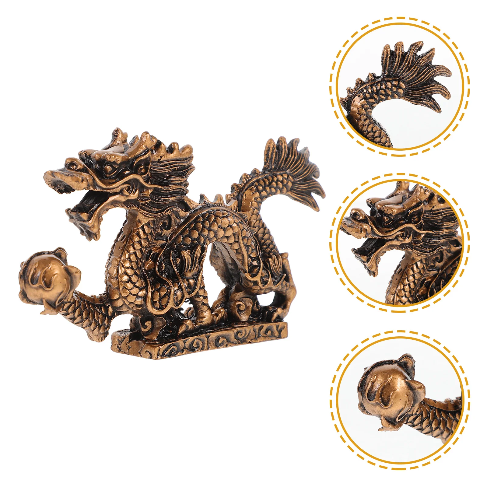 

1Pcs Feng Shui Dragons Adornment Resin Dragon Sculpture Decorative Luck Wealth Home Office Garden Ornament Resin Dragons Decor