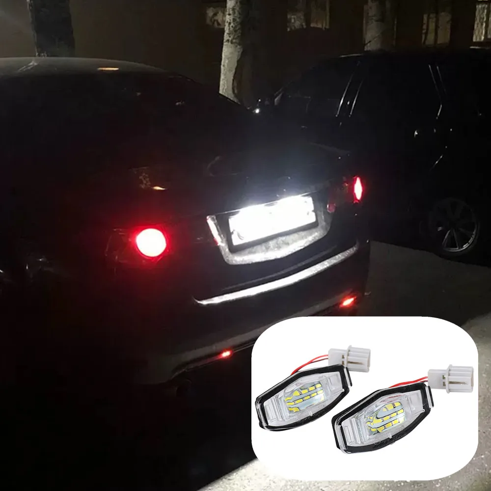2X blanco nuevo sin errores LED bombillas de matrícula de coche accesorios para Honda Accord Civic Odyssey Acura RL TL TSX MDX ILX RDX