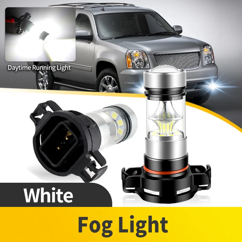 

2PCS 5202 H16(EU) Car LED Front Fog Lamps Fog Lights PS19W 100W 12V Auto Lamp Bulbs For GMC Yukon XL 2007 2008 2009 2010-2013