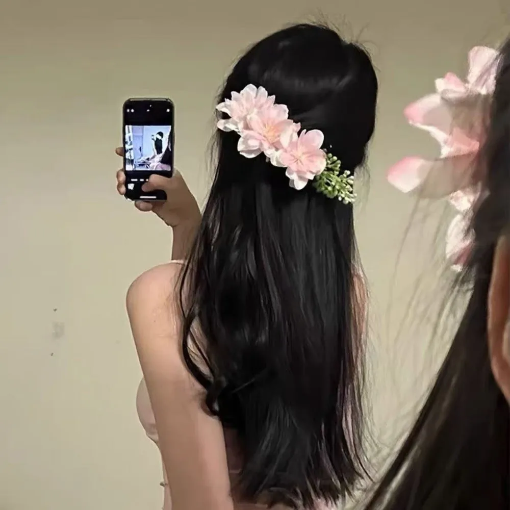 

Handmade Sweet Bohemian Flowers Hairpin Thai Style Headwear Floral Hair Comb Cloth Plastic Chignon Hair Clips Women