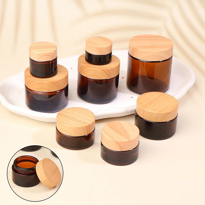 5/10/15/20/30/50/60/100g Dark Tan Cream Bottle Glass Separate Bottle Face Cream Eye Cream Box Travel Empty Cosmetic Container