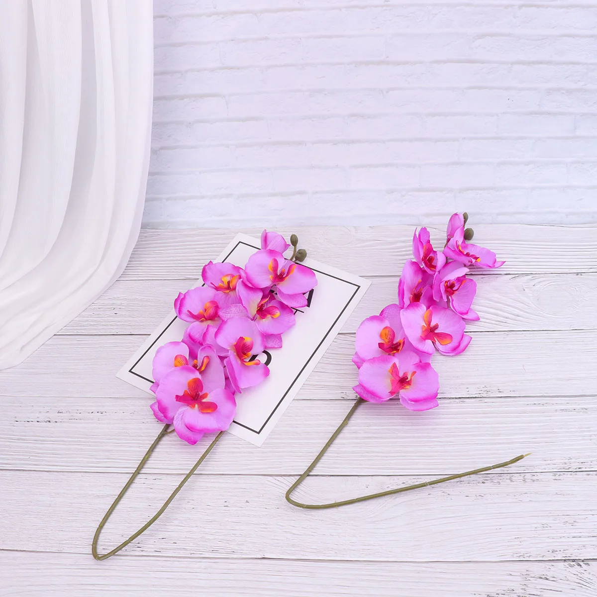 

2pcs Artificial Simulation Phalaenopsis Indoor Decoration Long Lasting Use Fake Flower Interior Decoration Family Party Festival