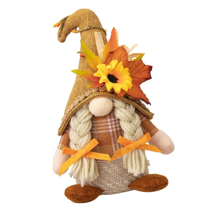 Festival Thanksgiving Theme Bend Hat Pose No Face Male Figure Elegant Elegant Standing Gnome with Bendable Hat