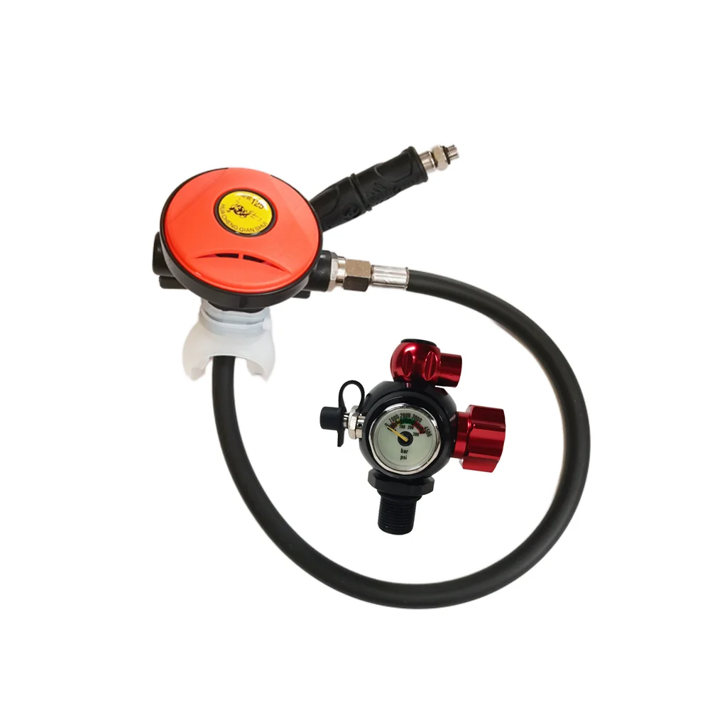 Scuba Diving Equipment Set with First Stage Relief Valve Second Stage  Breather Underwater Snorkelsr Pressure Reducing Valve Set