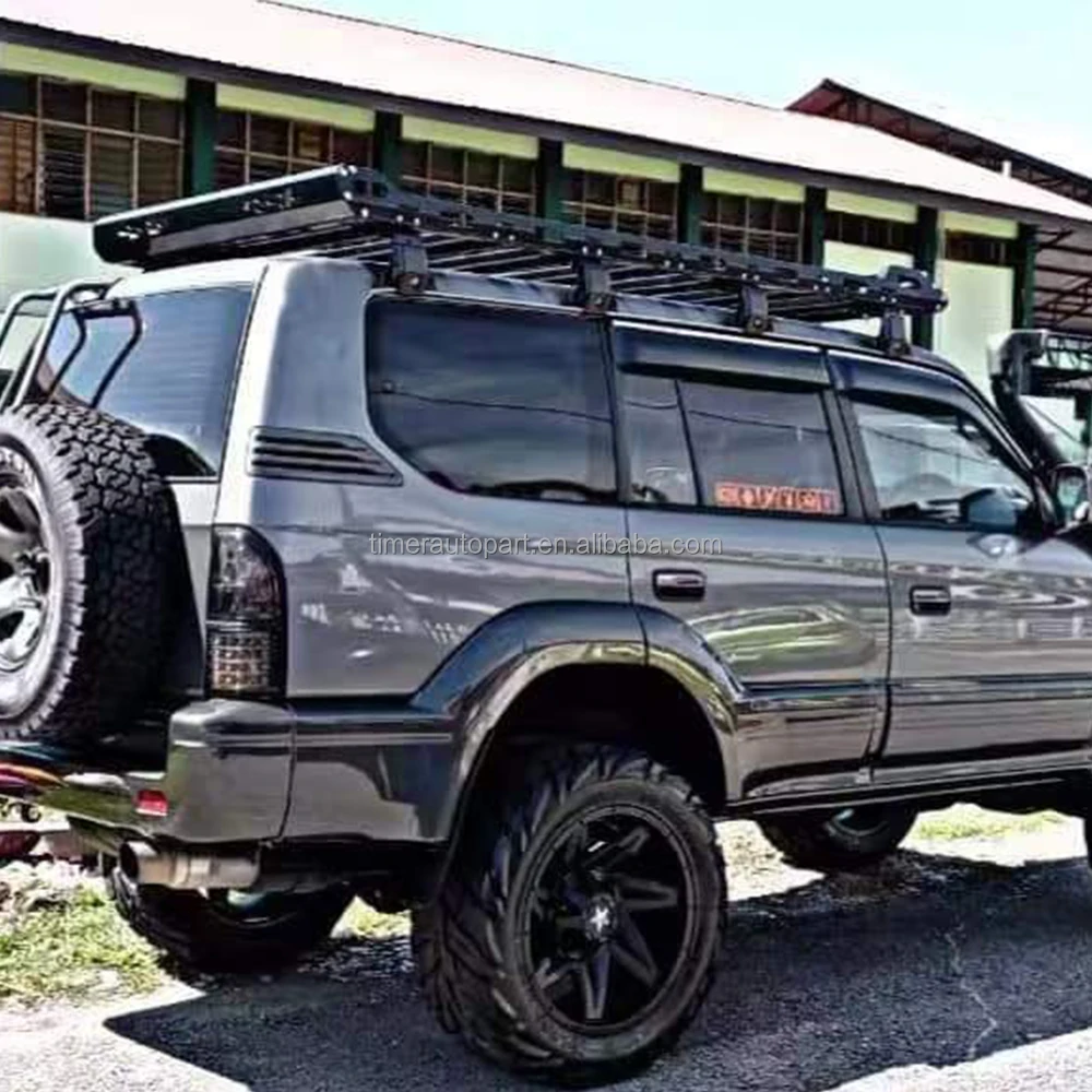 

Overland Suv Luggage Roof Rack Vehicle Box Top Carrier for Car Offroad Rooftop Cargo Carrier for 80 Series Mount LC80 With LED