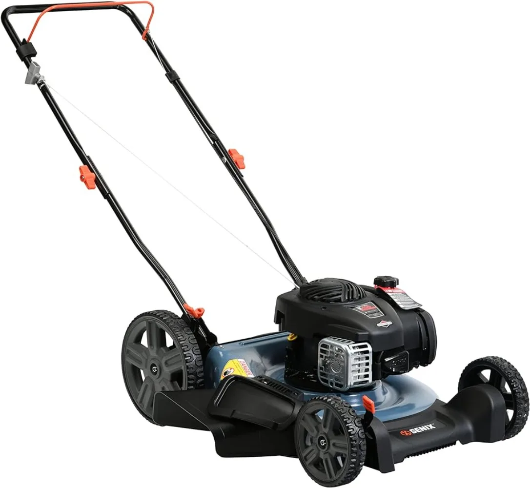 Gas Push Lawn Mower, 21-Inch, 140 cc 4-Cycle Briggs & Stratton Engine, 2-in-1 Push Lawnmower, 6-Position Height Adjustment