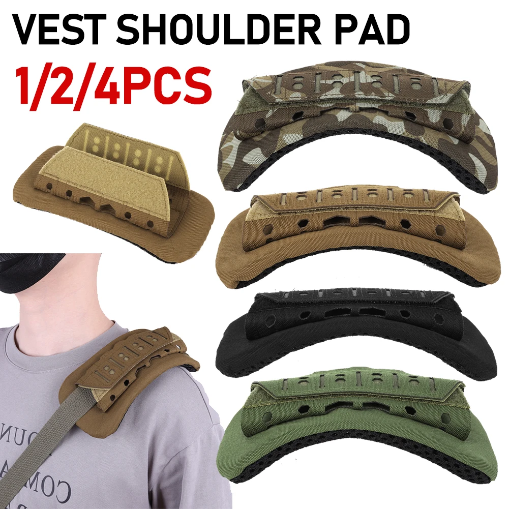 1/2/4PCS Laser Cutting Tactical Vest Shoulder Strap Pads For Hunting Vest Backpack Comfort Mesh Cushion Shoulder Pad for Outdoor