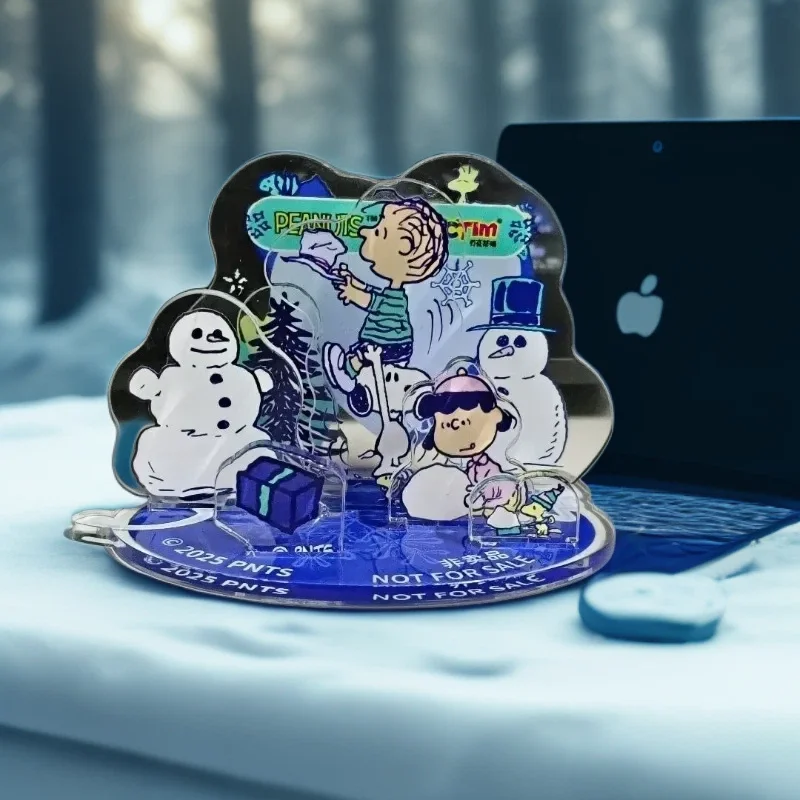 Ozdoby akrylowe Snoopy Charlie Brown Woodstock Figurka anime Dekoracja samochodu Biurko Model Zabawka dla dzieci Prezent na urodziny Boże Narodzenie
