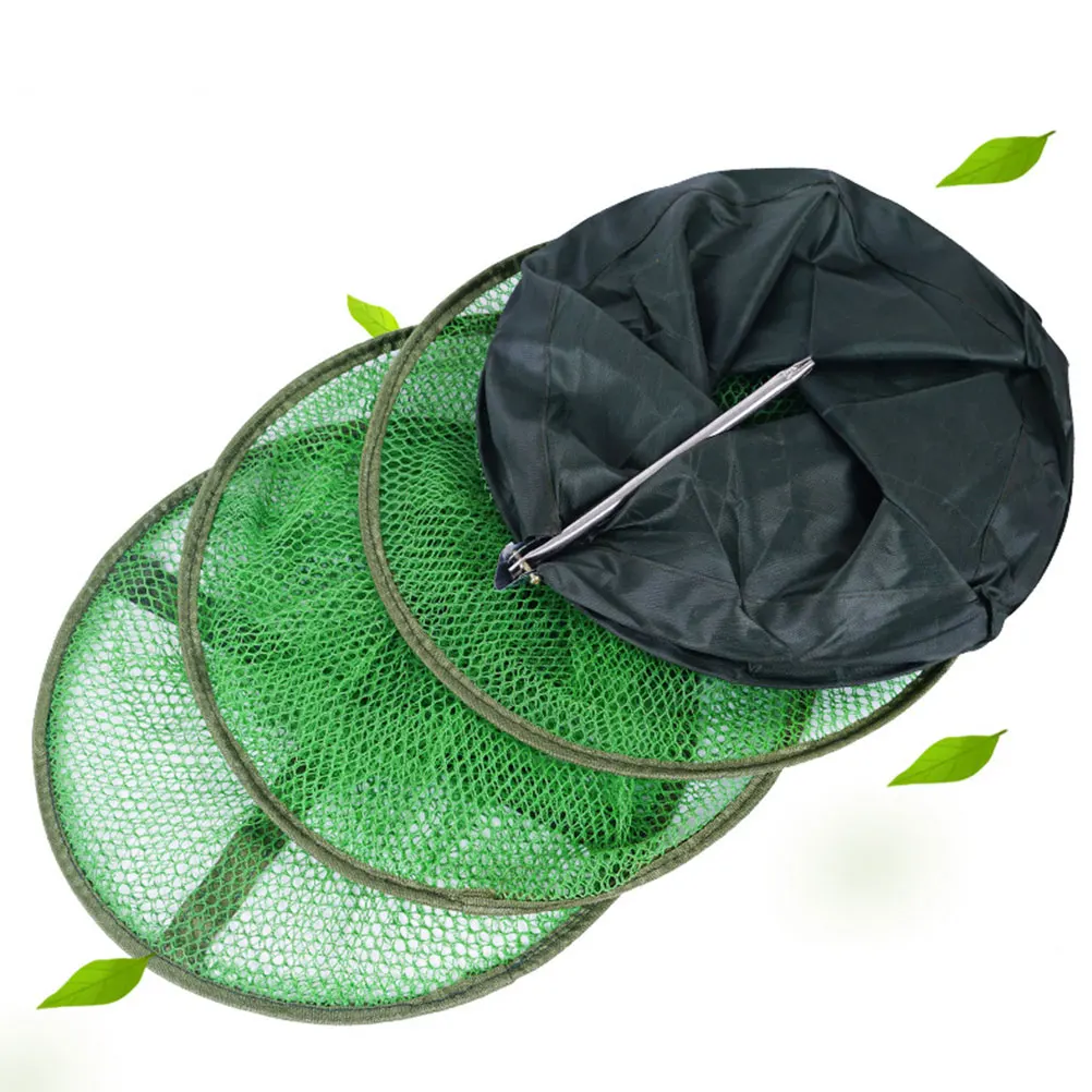 

Collapsible Fishing Nets Round Fish Shrimp Mesh Cage Folding Fishing Net Drawstring Fish Bag (Rubberized Mesh 150x33cm)