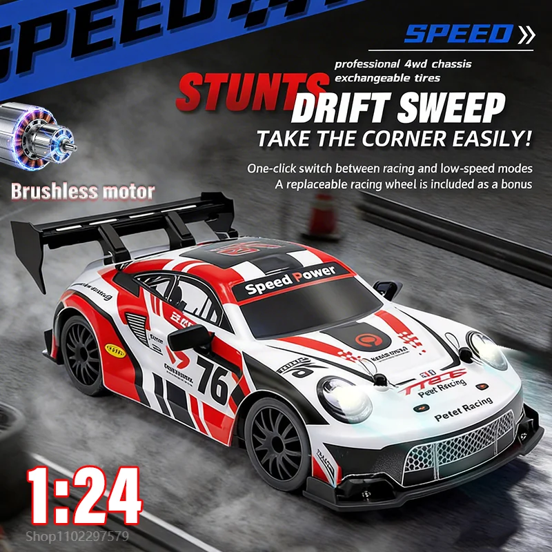 

Радиоуправляемые дрифт-машины RTR 1:24, 4WD, 2.4 ГГц, в стиле JDM, со светодиодной подсветкой, скорость 20 км/ч, высокоскоростная гоночная игрушка для детей и взрослых, подарок на день рождения