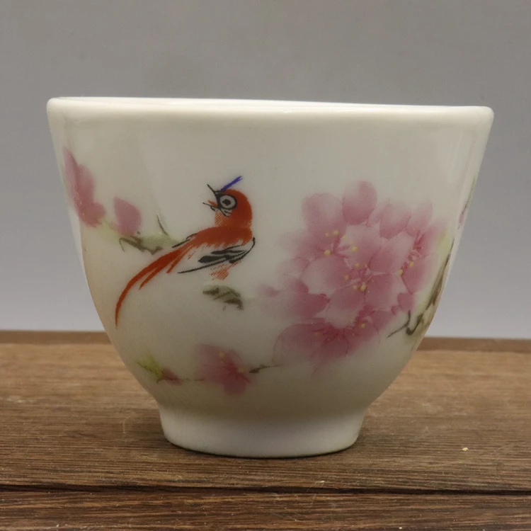 

Republic of China Flowers, Birds, Water Dots, Peach Blossoms, Tea Bowls, Kung Fu Tea Cups, Porcelain, Household Products