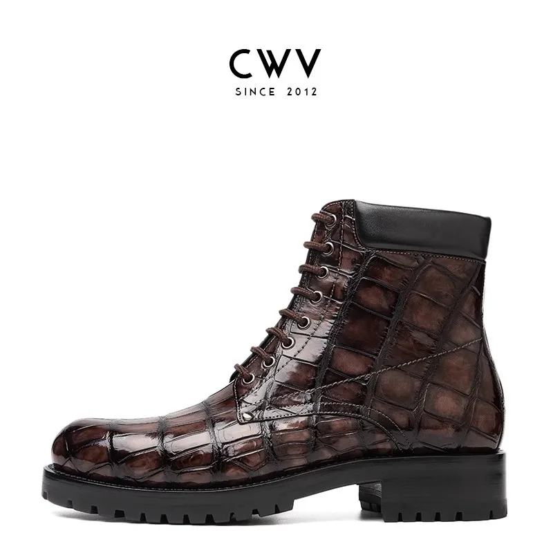 CWV men crocodile shoes male boots