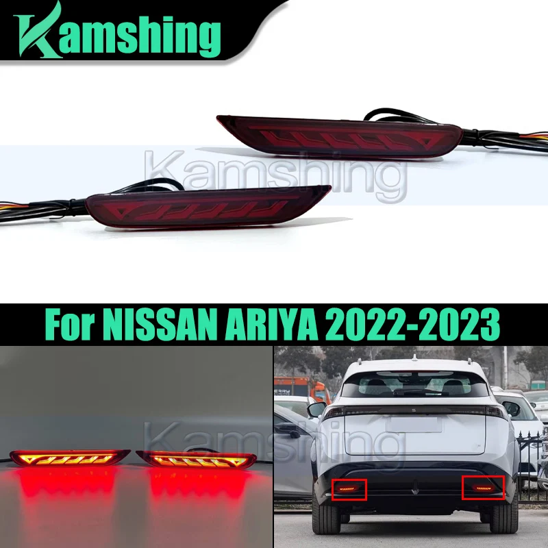 

1pair LED Rear Bumper Light For NISSAN ARIYA 2022-2023 LED Rear Brake Light Stop Lamp Turn Signal Light Reflector