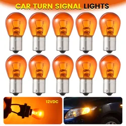 Luz indicadora de freno para coche, lámpara de marcha atrás, bombillas LED de estacionamiento, 1156 BAU15S PY21W, 12V, lámpara halógena amarilla ámbar, CC, 5/10 piezas