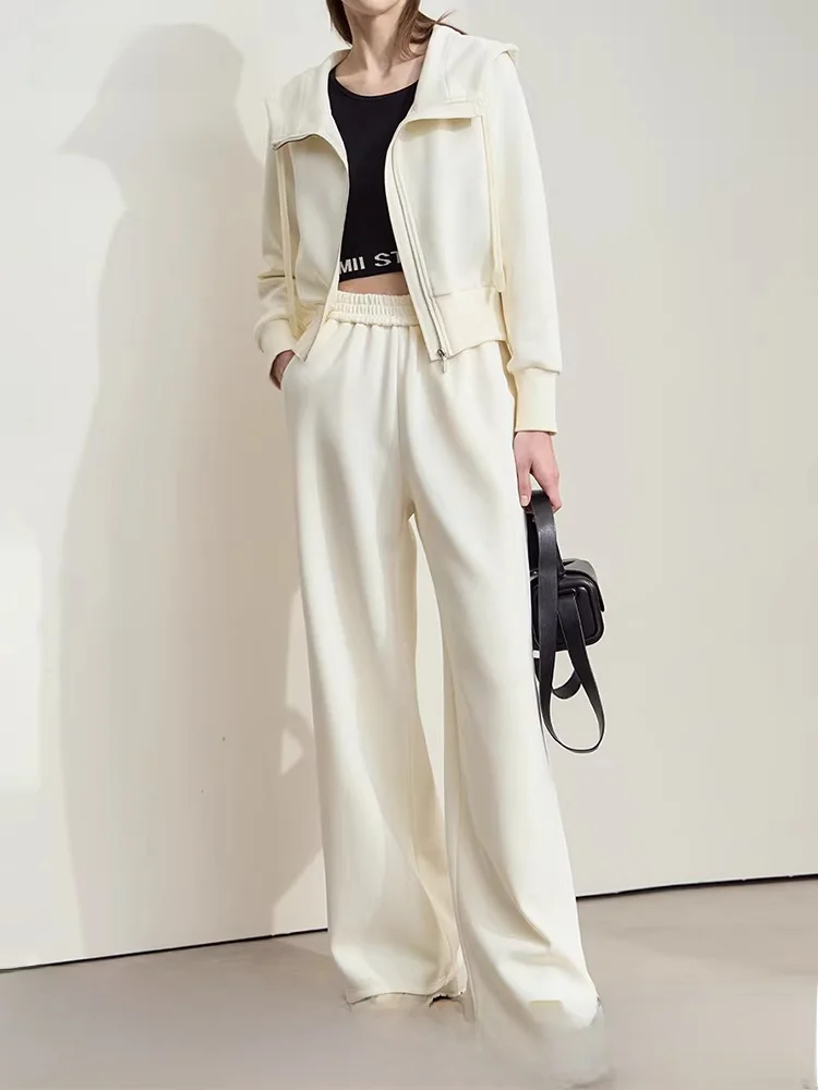 

Комплект Laid-ba Sle Spring: Корейская версия, антивозрастной худи и спортивные брюки, женский комплект из двух предметов, длинный рукав, хлопок/полиэстер