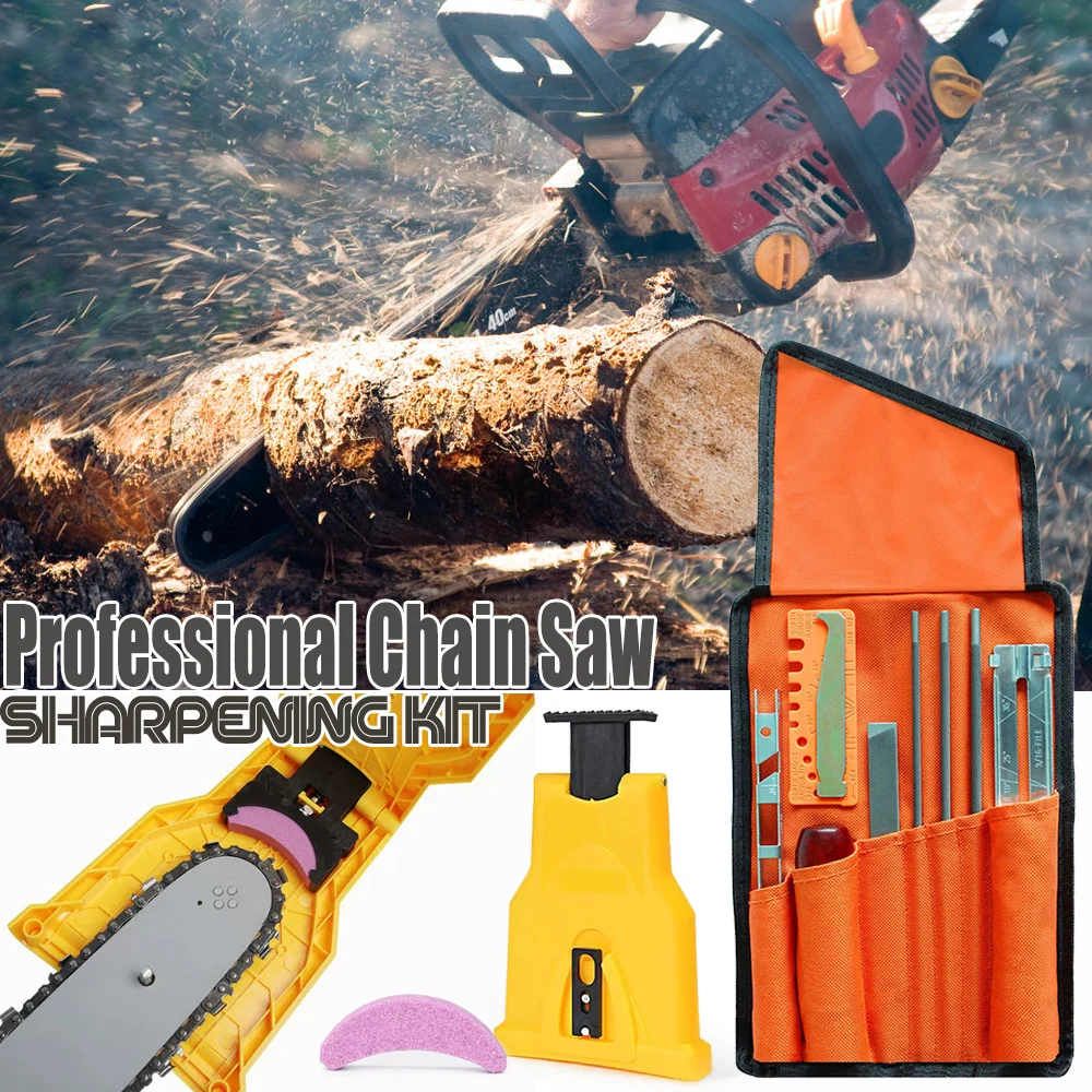 Chainsaw File Set, Chainsaw Guide Bar Bracket, Chainsaw Sharpener, Whetstone, Garden Tool Set