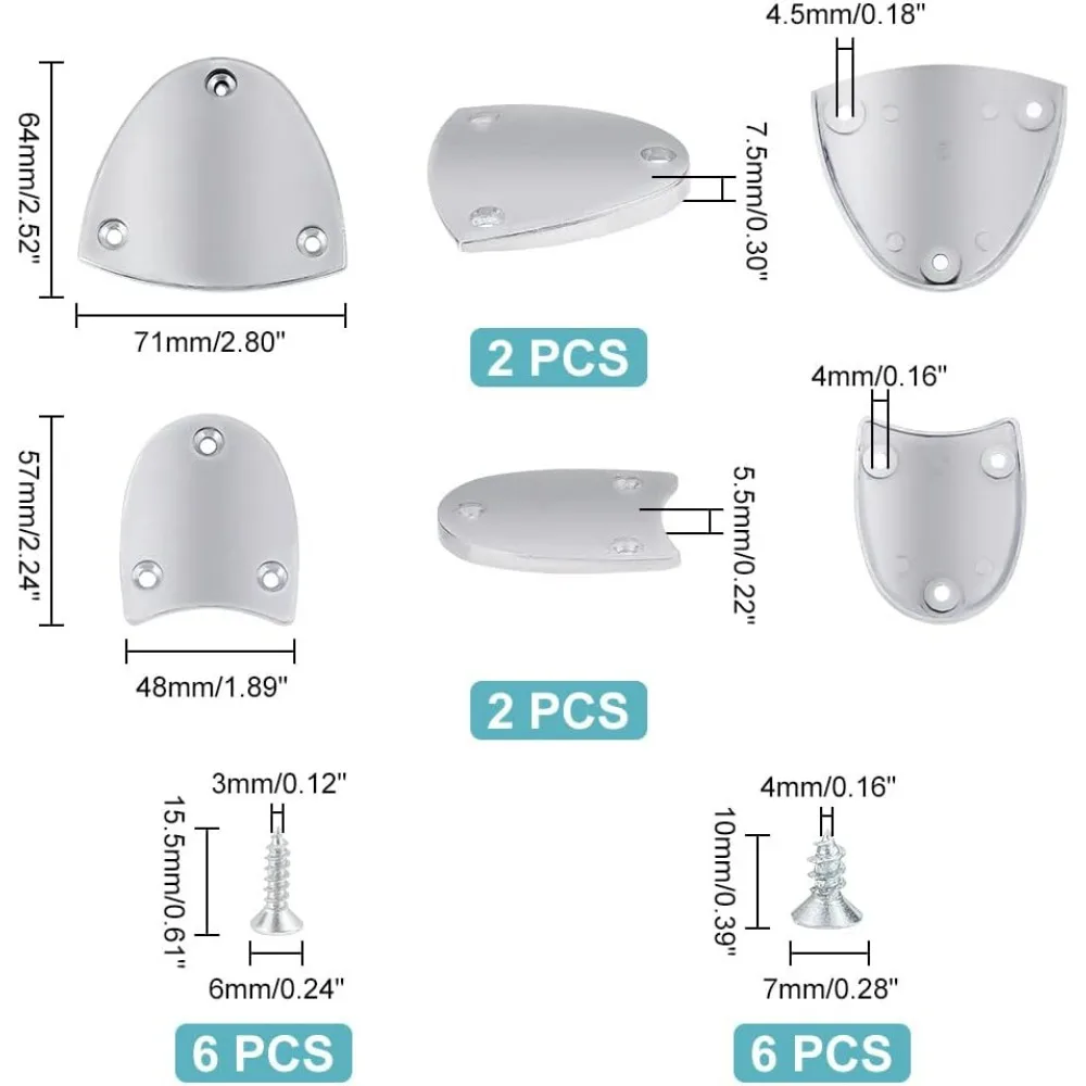 1 Pair Metal Heel Plates Sole Guard Repair Pads  Replacement Plates with Screw Nails Shoe Plate Taps Tips