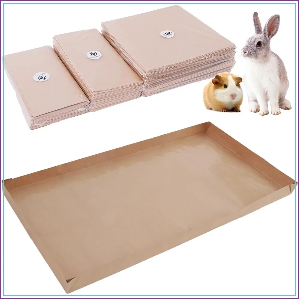 

48"x24" Disposable Guinea Pig Cage Liners, Water-Resistant Kraft Paper, 25Pcs