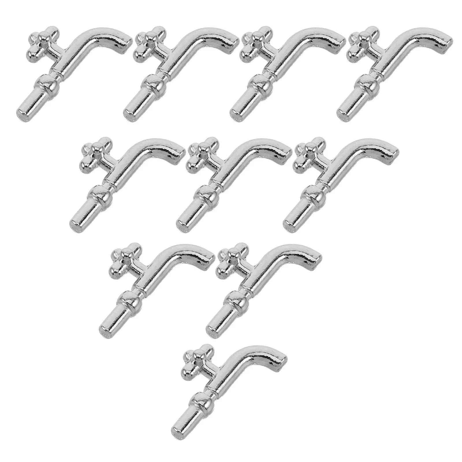 

10Pcs Miniature Faucet Single Handle Fake Tap for Kitchen Bathroom DIY Accessories Miniature Bathroom Home Decoration