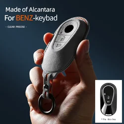 Alcantara For Mercedes Benz 2023 2024 Glc300L Glc260L C260L C20 C Class Car Remote Key Case Cover Suede Shell Protector Styling