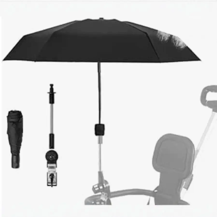 ゴルフ傘、調整可能なユニバーサルクランプ付き、雨用ポータブル傘、ビーチチェア、ゴルフカート、ベビーカー用の手動開閉式