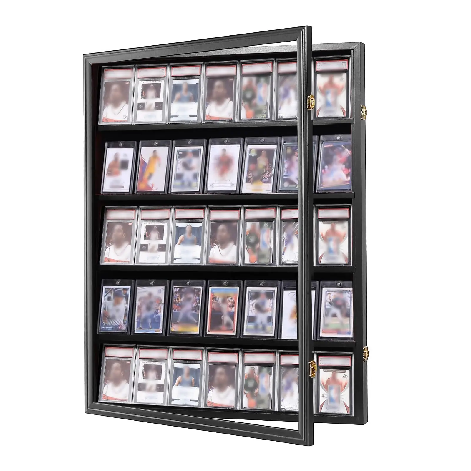 

Sports Card Display Case 24*31" Lockable Black Baseball Trading Cards Display Case With Clear Acrylic for Cards Collection