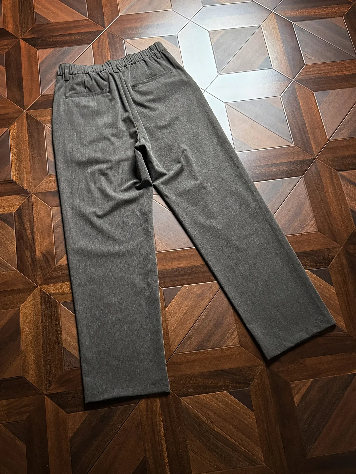 High-grade smooth mulberry silk fabric, front flip design 7OZ straight cool casual pants