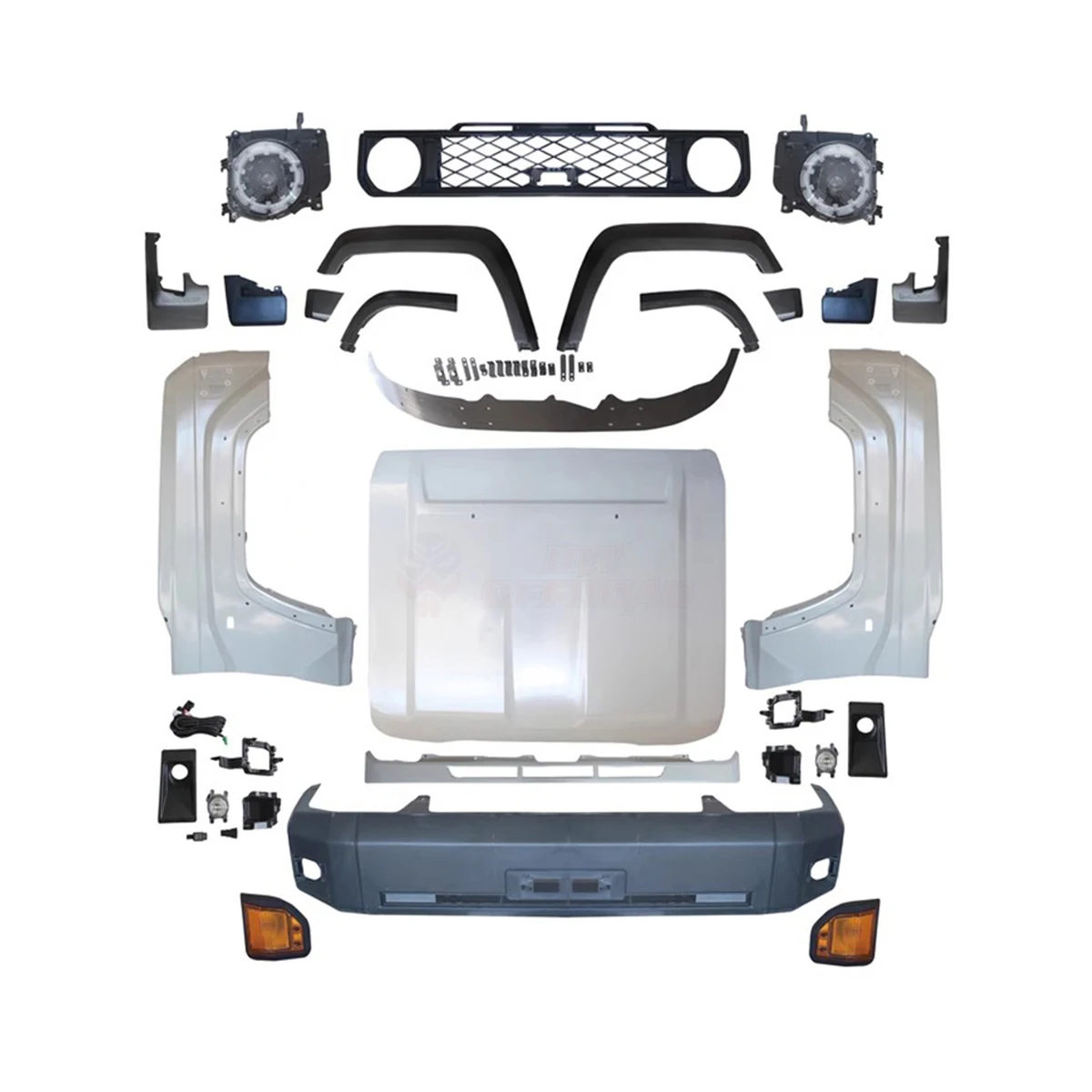 

Комплект для обновления кузова (из старого в новый) для Toyota Land Cruiser LC71/76/78/79 FJ79 FJ76 2024: комплект для переоборудования, решетка радиатора, фары, обвес