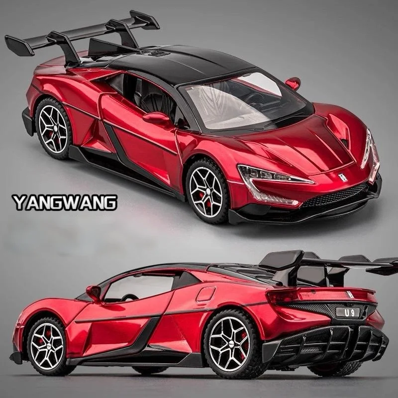 

1/32 BYD Yangwang U9 Alloy Sports Car Model Diecasts Metal Track Racing Vehicles Car Model Simulation Sound Light Kids Toys Gift
