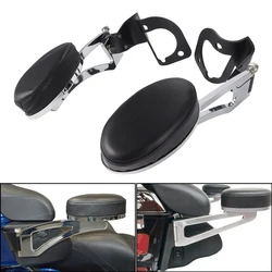 Black Motorcycle Rear Passenger Armrests Aluminum For Harley CVO Touring Electra Road Glide Tri Glides 2014-2022