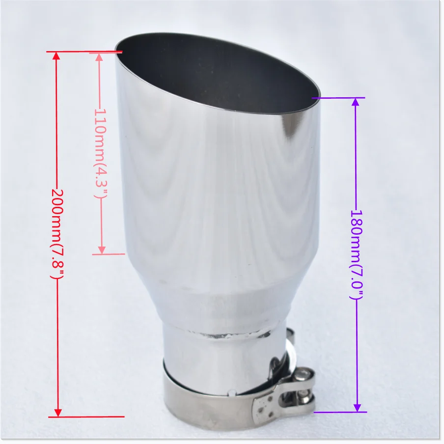 RE Uitlaattip 304 roestvrij staal schuin enkele buis auto-uitlaattip 2,5 inch 4,5 inch Automobiele modificatie
