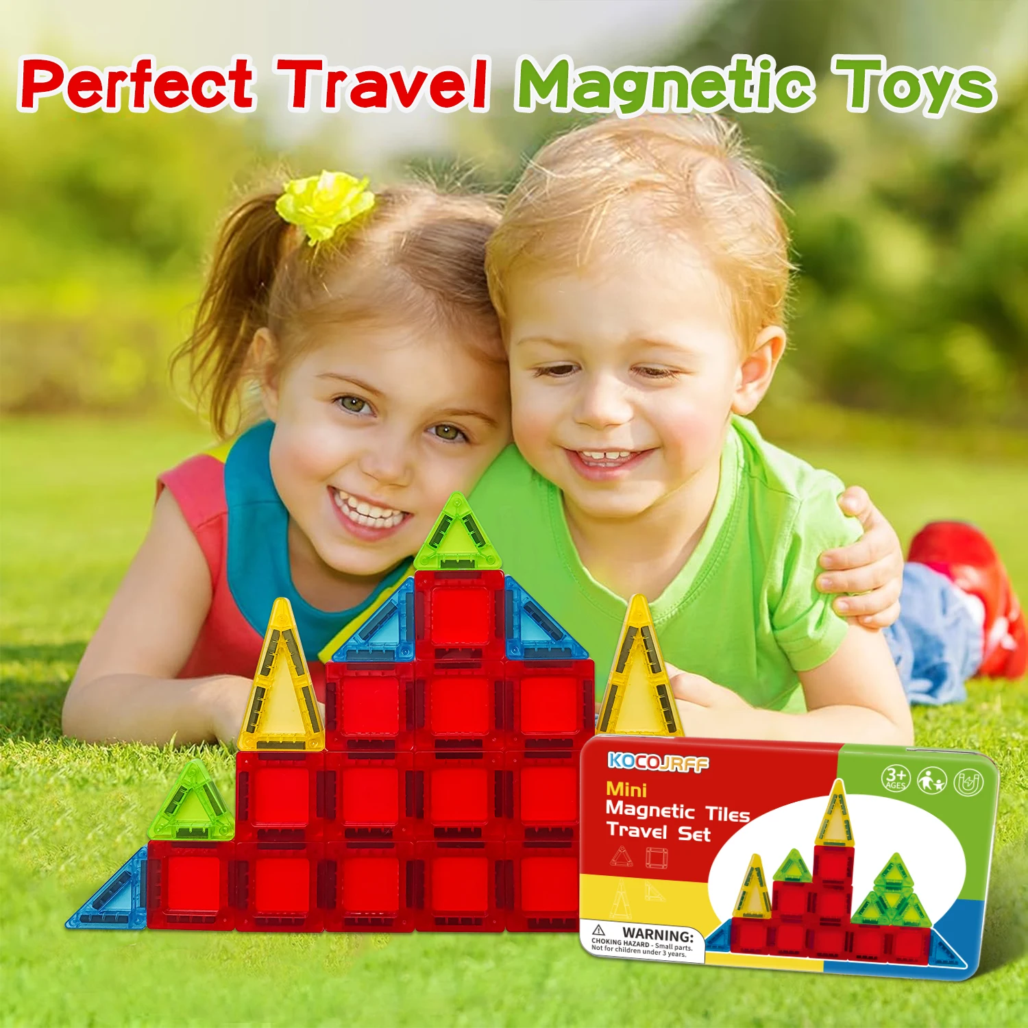 26/56 قطعة لعبة مكعبات بناء مغناطيسية صغيرة، لعبة بناء تخزين محمولة، عيد الشكر، هدية عيد الميلاد، لصالح الحفلات