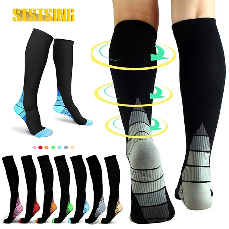 1 Pair Compression Socks for Women & Men for Neuropathy Swelling Pain Relief 20-30 mmHg Knee-high Stockings