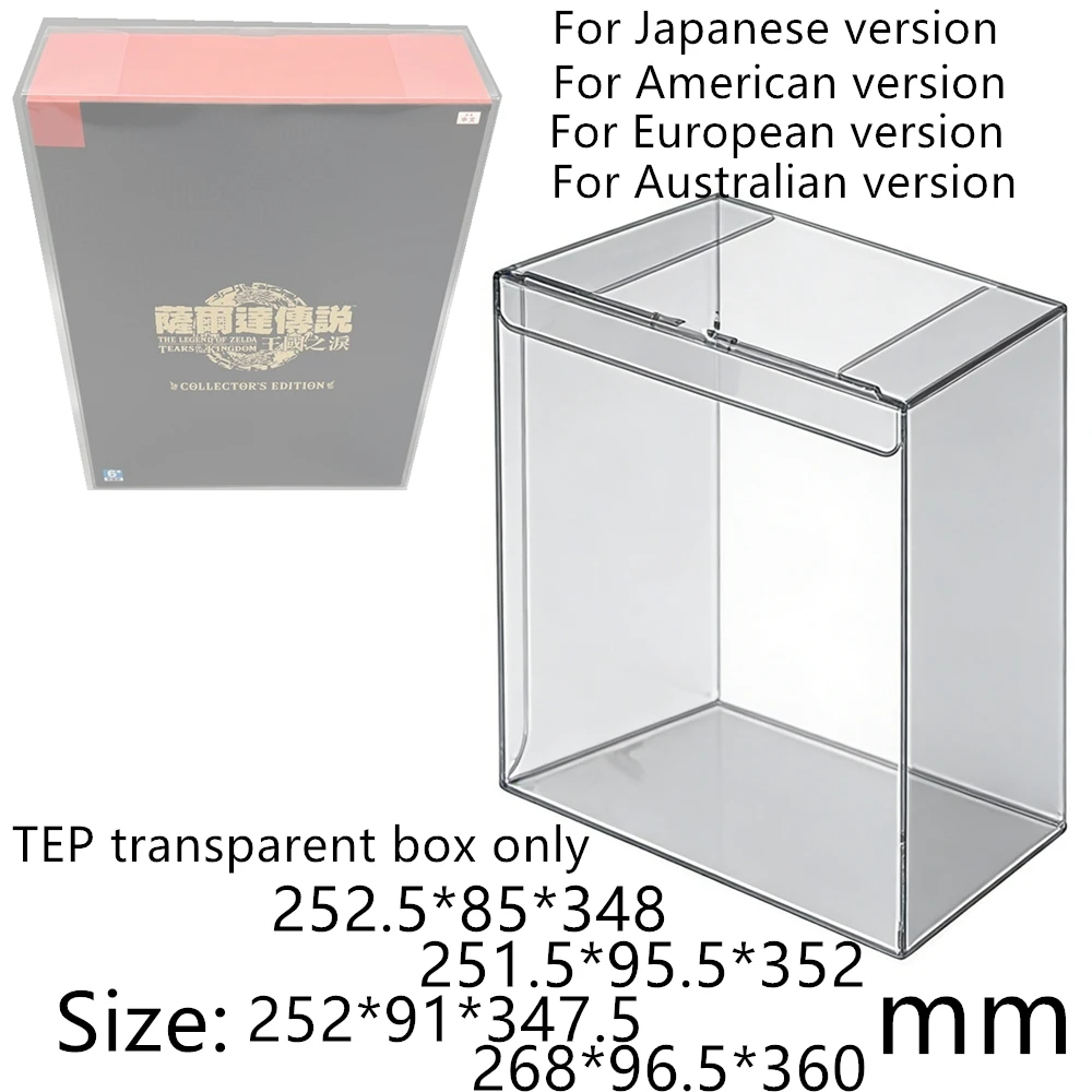 Transparent Box Protector For The Legend of Zelda: Tears of the Kingdom/TOTK/NS Boxes PET Storage Game Shell Clear Display Case