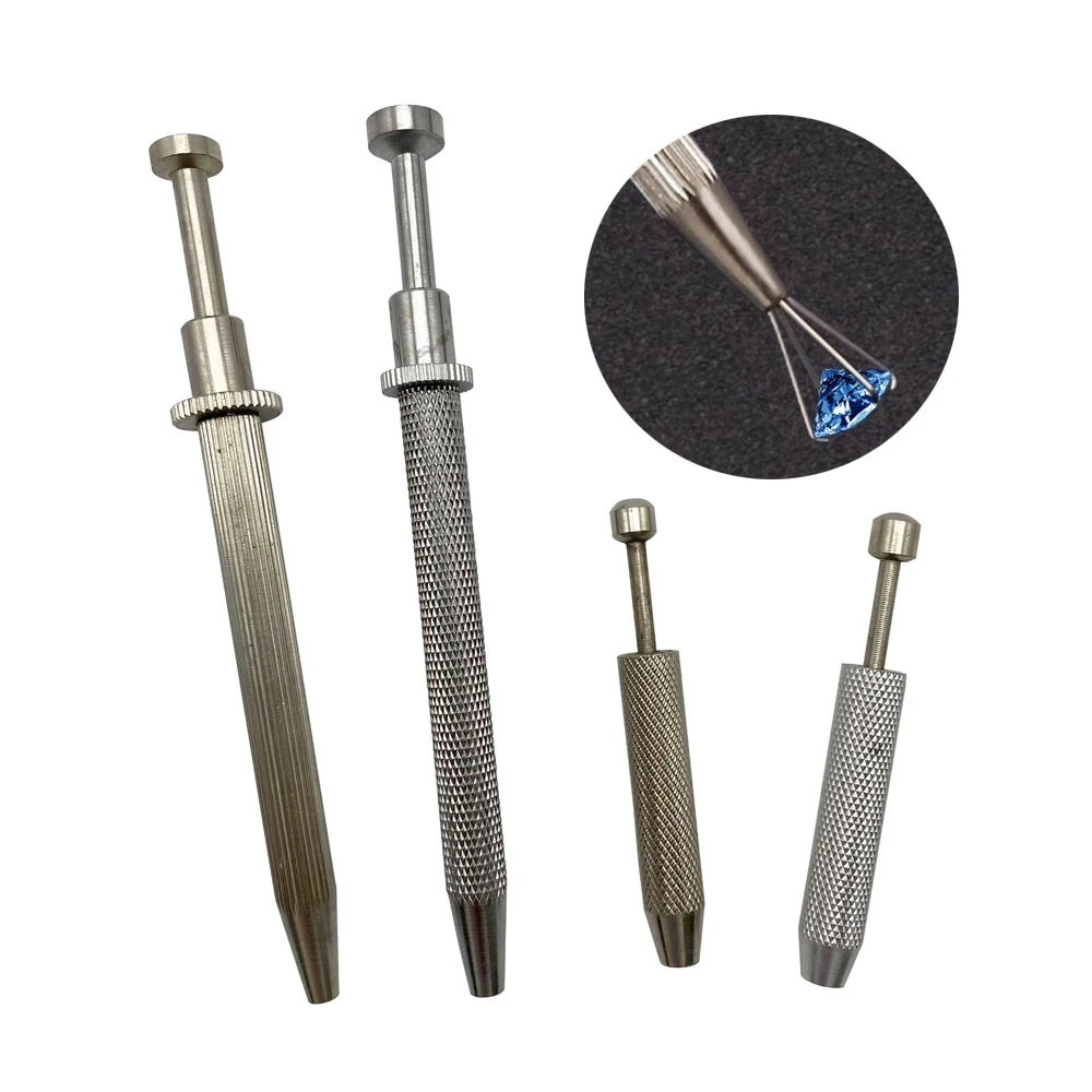 ステンレス鋼宝石ピンセット 3/4 爪ダイヤモンド宝石プロングホルダープロのジュエリービーズピックアップツールジュエリーツール