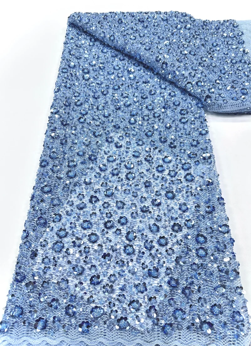 

Luxury African Sequins Beaded Lace Fabric 2026 New High Quality Groom Nigerian Wedding Bridal Embroidery French Tulle Materials