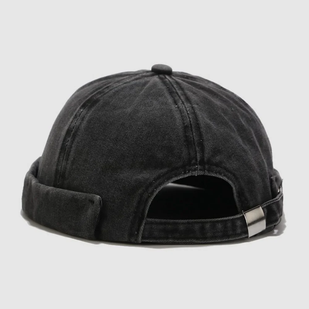 Ins-style four-season water-washed pumpkin leather cap, retro glossy board-style landlord hat, fashionable and unique