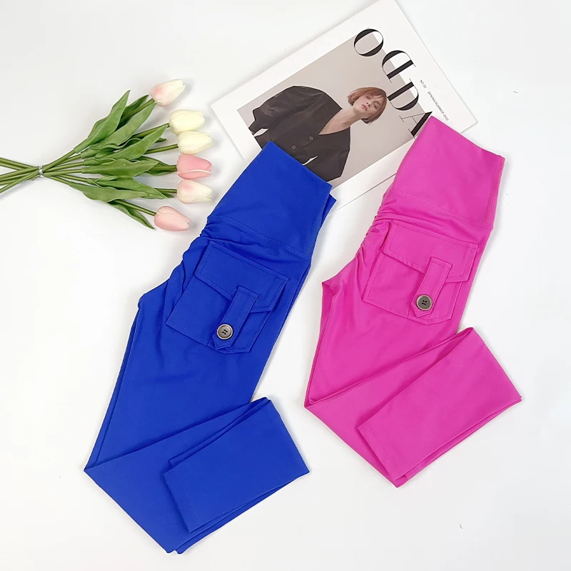 High Waist High Elastic Naked Feeling Yoga Pants Pocket Buttocks breathable Comfort Workout Running Pilates Outdoor Tight Pants