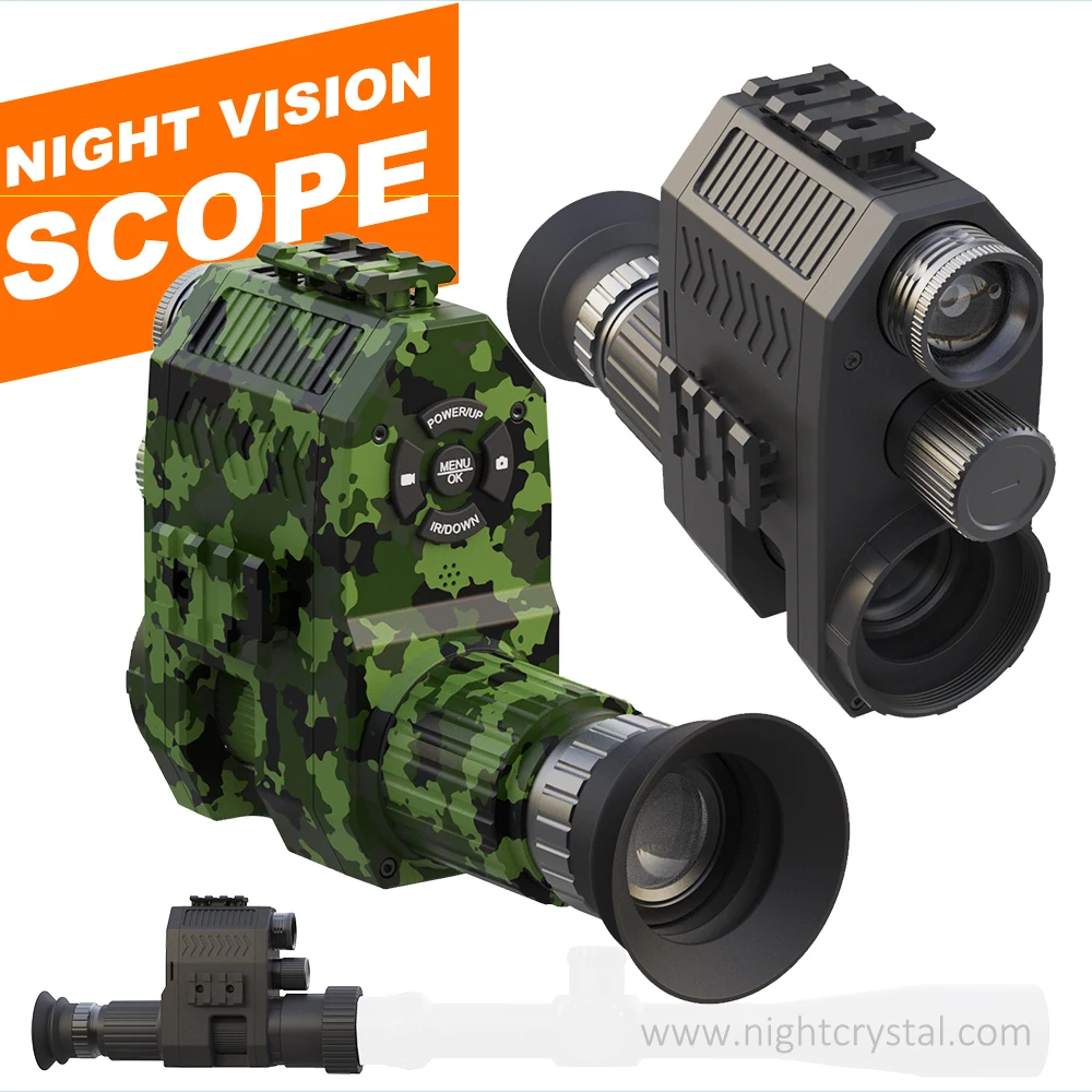 Megaorei 4B NK007 Plus 1080P Tactical Night Vision Scope Attach on Hunting IR Camera with HD OLED Screen & Ajustable Crosshairs