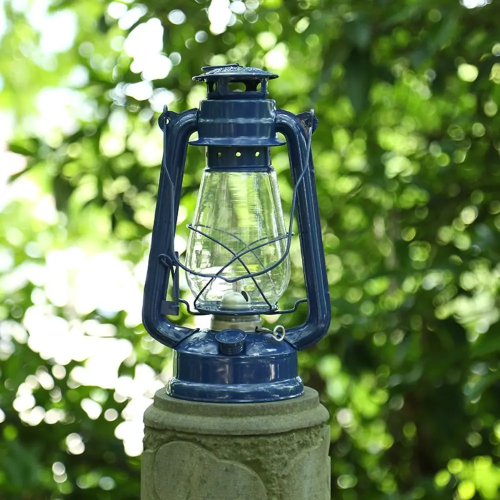 Lampa olejowa w stylu vintage, przenośna, do sypialni, kawiarni, baru, pubu, na kemping, do użytku na zewnątrz, nie rdzewiejąca, kolor rustykalny.