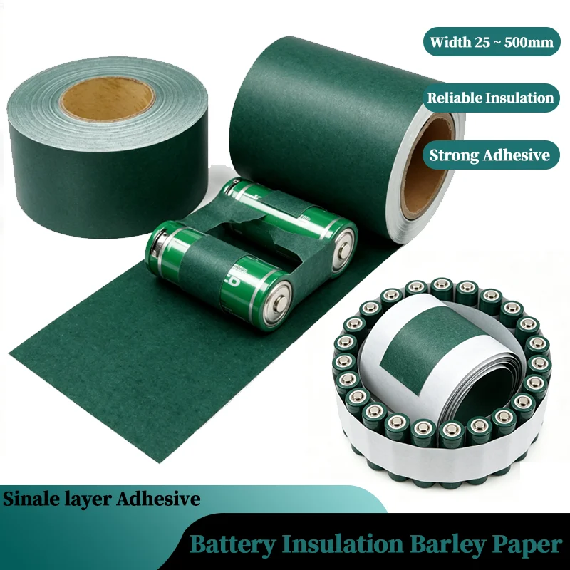 

2/10/30M 18650 21700 Li-ion Battery Pack Cell Insulated Pads With Adhesive Glue Barley Paper Insulation Gasket Width 25 ~ 500mm