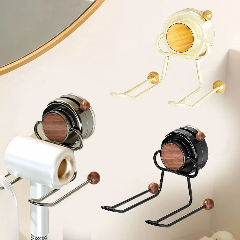 

Iron Suction Cup Hair Dryer Holder Wall Mounted Reusable Hair Blow Dryer Rack Space Saving Punch-Free Toilet Blower Holder